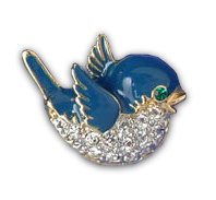 BLUE BIRD W/CRYSTALS PIN