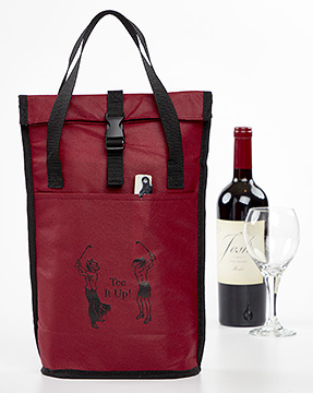 TEE-IT-UP WINE TOTE WITH WHITE IMPRINT