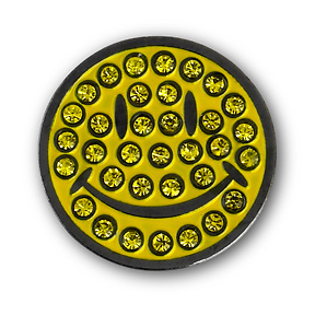 CRYSTAL YELLOW SMILING FACE BALL MARKER